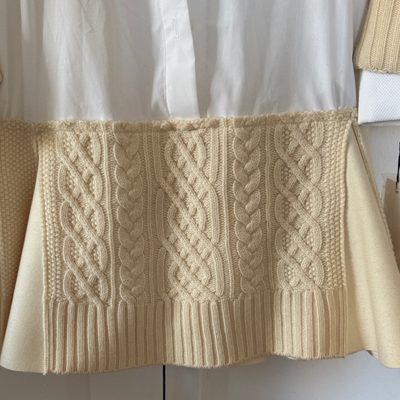 Sacai White Jacket with Black Trim Label Detail - Picture 7 of 8